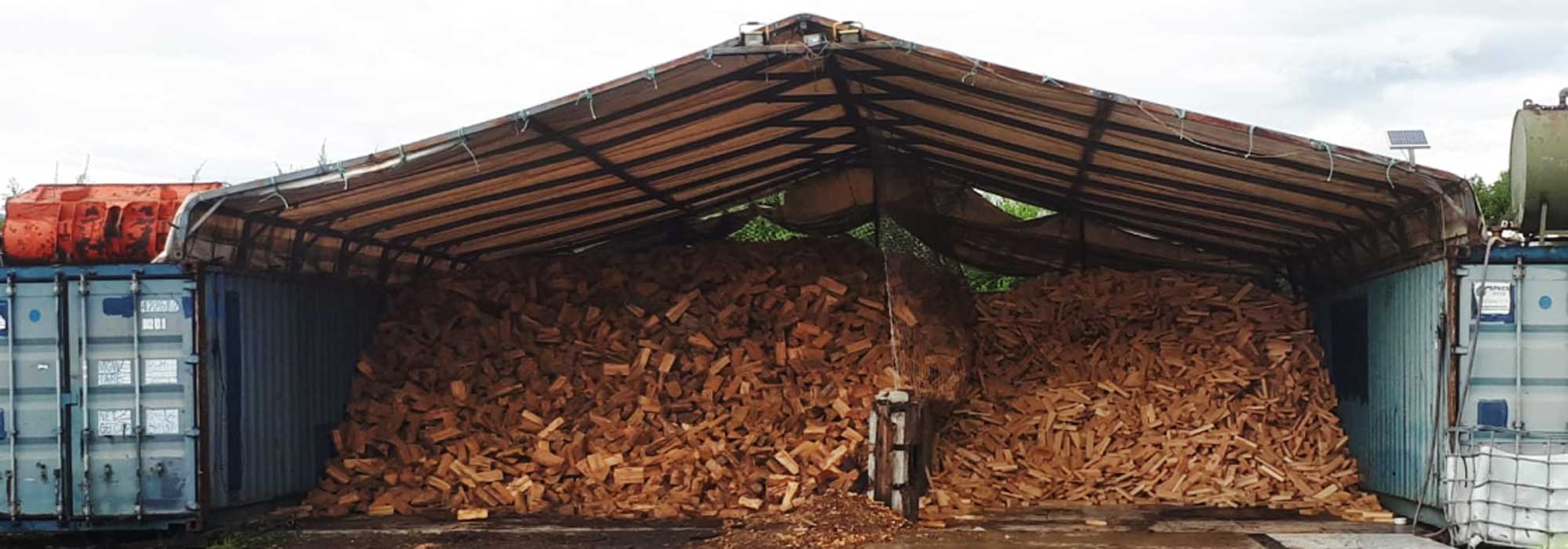Firewood kept well ventilated and dry
